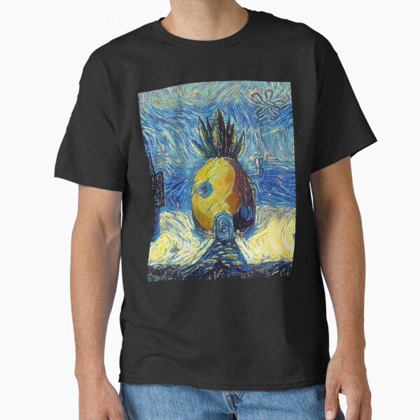 Vista previa del artículo con la obra «Bob Esponja Pantalones Cuadrados La Casa De La Piña Noche Estrellada», diseñado y vendido por weirdo97.