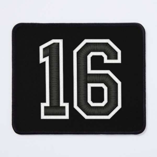 Item preview, 16 Black Jersey Sports Number sixteen Football 16 designed and sold by elhefe.