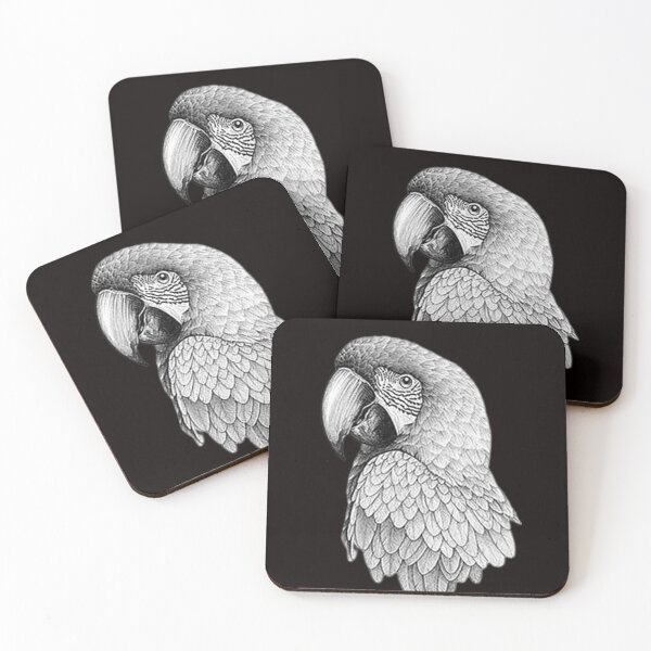 Item preview, Machine embroidery, Embroidered Monochrome Parrot, Stitch crafting, unique embroidered art designed and sold by RudolphBarnard.