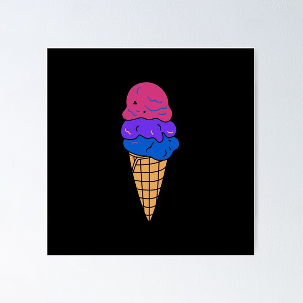 Item preview, Subtle Bisexual Pride Flag, Cute Discreet Bi Ice Cream Cone, LGBTQ designed and sold by SweetestPrints.