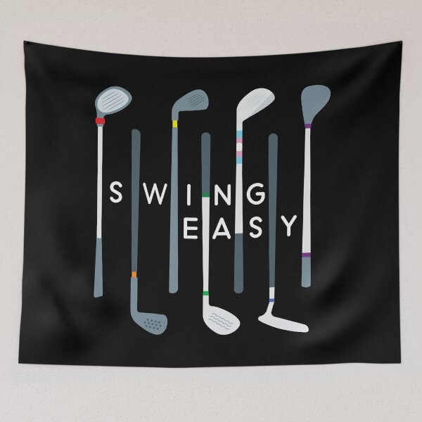 Aperçu de l'œuvre Clubs de golf pour golfeurs gays "Swing Easy" créée et vendue par Happy Puppy Print On Demand.