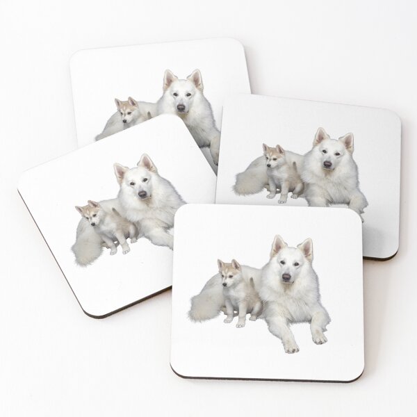 Item preview, two beautiful white dogs husky designed and sold by JAG2B.