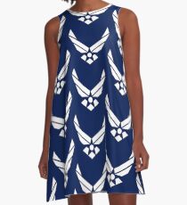 United States Air Force Logo, White A-Line Dress