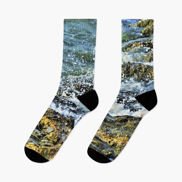 Item preview, Splashing waves crashing on rocks designed and sold by CCC2021.