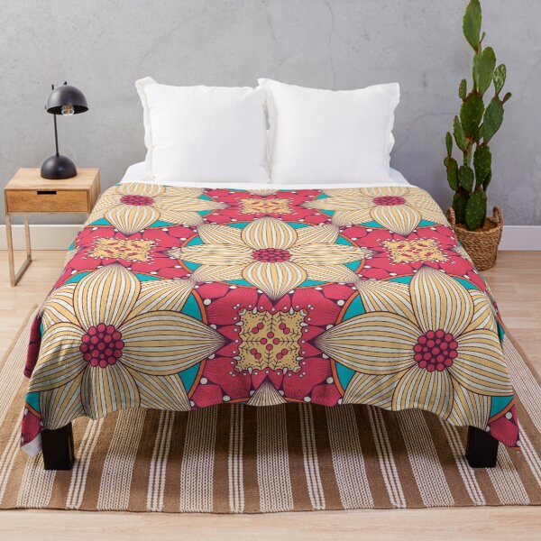Item preview, Abstract Ethnic Flower Mandala Red Pink Beige designed and sold by Vic Torys ☆.