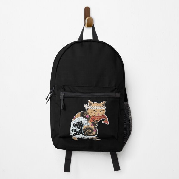 Item preview, Japanese Style Cat with Koi Fish and Wave of Kanagawa designed and sold by Mesyo.