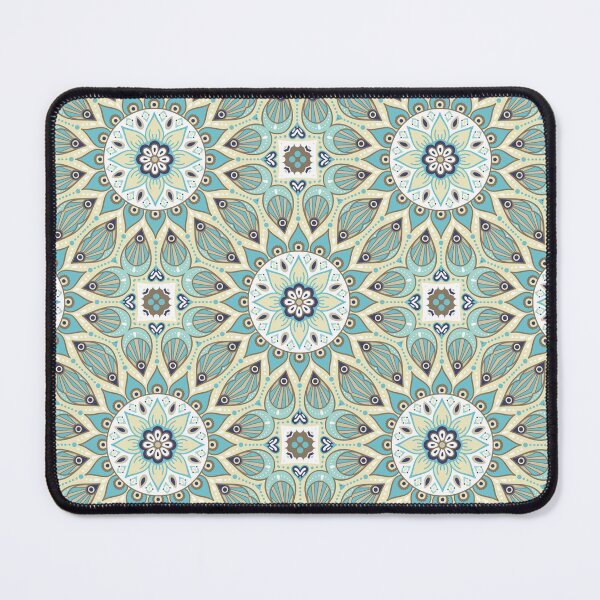 Item preview, Ethnic Flower Mandala Blue Green Beige  designed and sold by Vic Torys ☆.