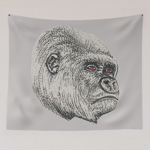 Item preview, Machine embroidery, Embroidered Gorilla, Stitch crafting, unique embroidered art designed and sold by RudolphBarnard.