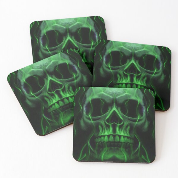 Item preview, Flaming Skull (Green) designed and sold by Joker-laugh.