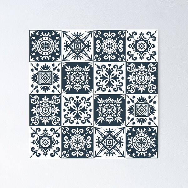Item preview, Alhambra monochrome contrast tiles designed and sold by Lubo Lubenov.