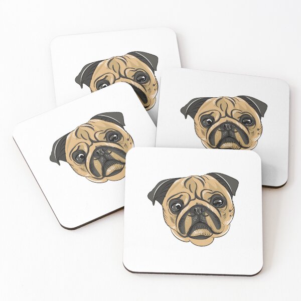 Item preview, drawing of a pug's head designed and sold by JAG2B.