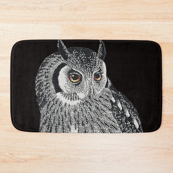 Item preview, Machine embroidery, Exquisitely Embroidered Monochrome Owl with a  Hint of Color, Stitch crafting, unique embroidered art designed and sold by RudolphBarnard.