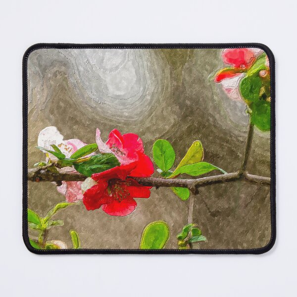 Item preview, Red And Pink Quince Branch Painterly designed and sold by mljdwhite.