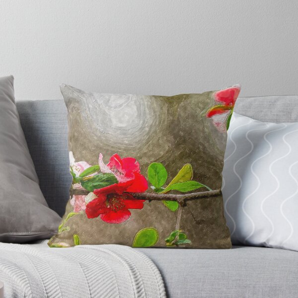 Item preview, Red And Pink Quince Branch Painterly designed and sold by mljdwhite.