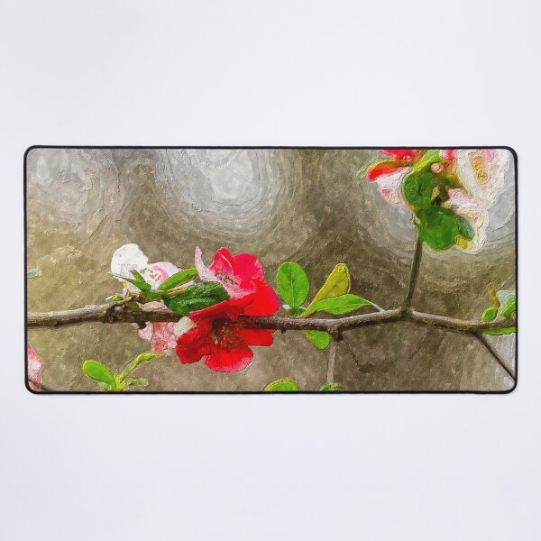 Item preview, Red And Pink Quince Branch Painterly designed and sold by mljdwhite.