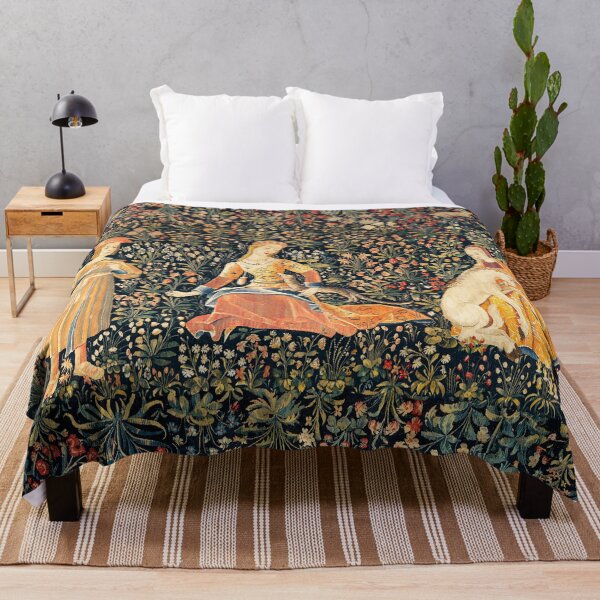 Item preview, LADIES AND UNICORN AMONG FLOWERS, FOREST ANIMALS FLEMISH FLORAL designed and sold by BulganLumini.