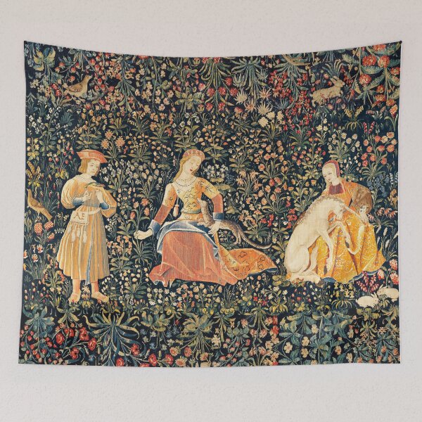 Item preview, LADIES AND UNICORN AMONG FLOWERS, FOREST ANIMALS FLEMISH FLORAL designed and sold by BulganLumini.