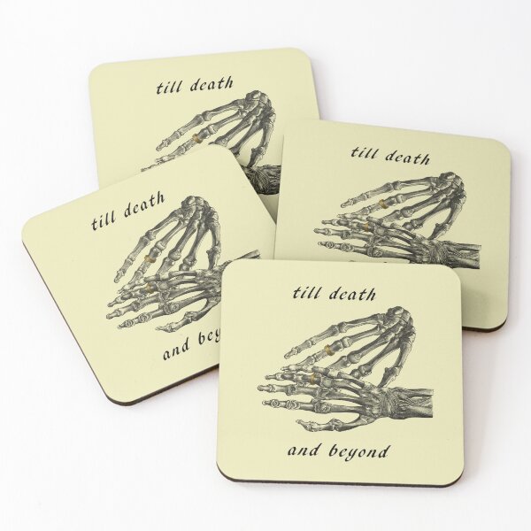 Item preview, till death and beyond skeleton hands (black and cream) designed and sold by Madame Memento.