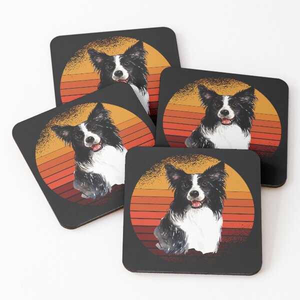Item preview, Vintage Border collie sunset, dog, dogs, puppy, sheepdog, collie mom gifts designed and sold by Cheeky Companions.