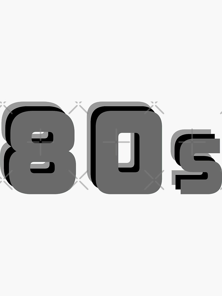 80s Aesthetic Retro Black And Whight Typoraphy Lettering Sticker For 80s-aesthetic-retro-black-and-whight-typoraphy-lettering-sticker-for