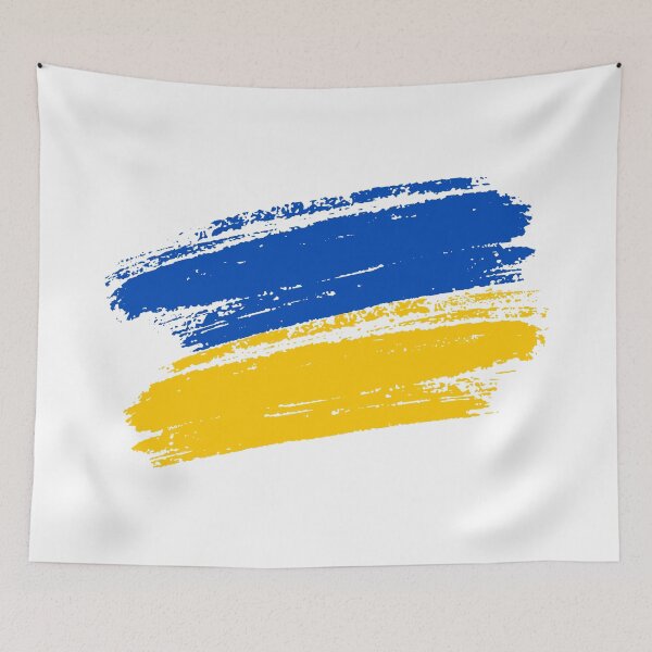 Item preview, UKRAINE BRUSH FLAG BLUE YELLOW BY SUBGIRL designed and sold by SUBGIRL.