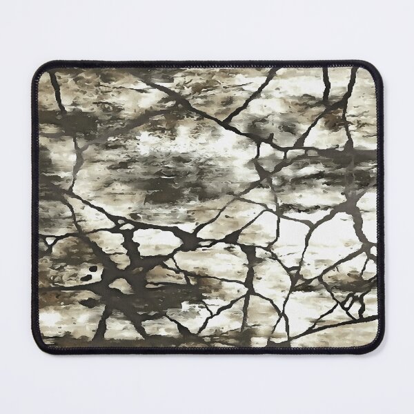Item preview, Black and Grey Fractures Abstract Art designed and sold by taiche.