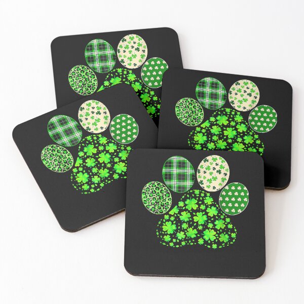 Item preview, Cute Irish St Patrick's Day Lucky Shamrock Dog Paw Clovers T-Shirt designed and sold by oglesum.