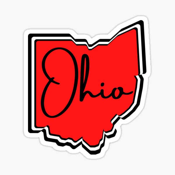 "State of Ohio red" Sticker for Sale by krissy43231 Redbubble