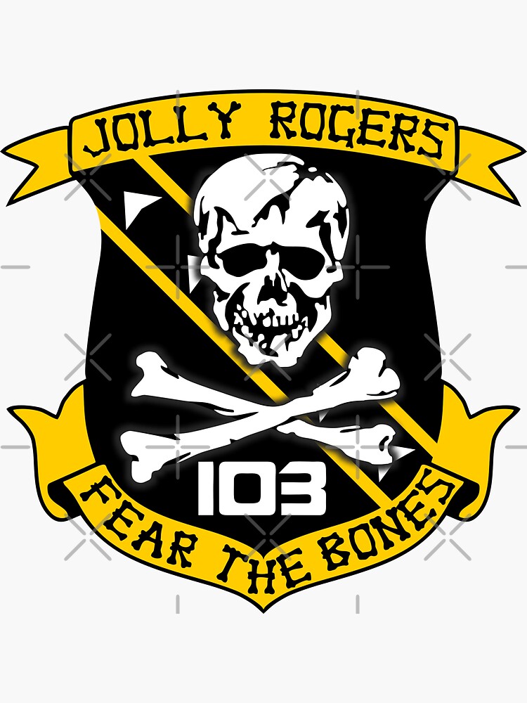 USN VF-103 Jolly Rogers "Fear The Bones" 3x5 Ft Double-Sided Flag - Foto 7