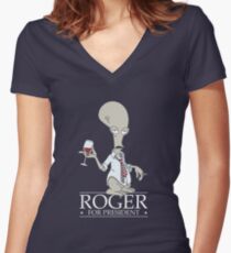 Roger for President Women's Fitted V-Neck T-Shirt
