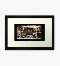 Christmas showcase in the evening Framed Print