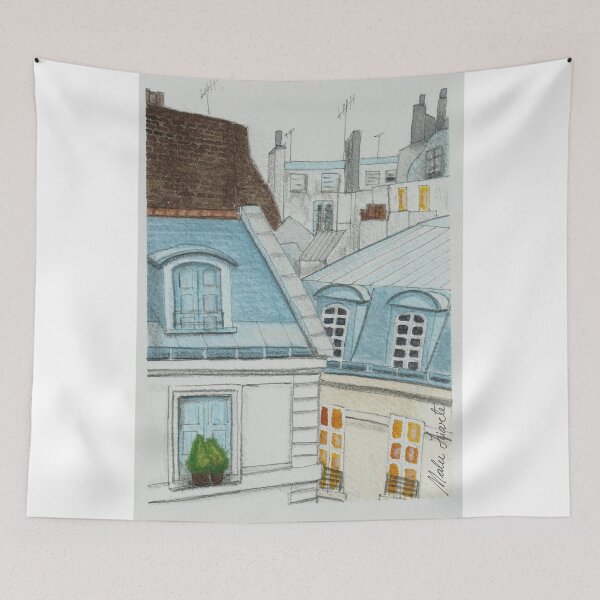 Item preview, Watercolor illustration of Paris roofs - Toits de Paris designed and sold by Malu-Iriarte.