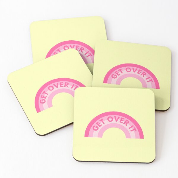 Item preview, GET OVER IT - pink rainbow designed and sold by Colorful-Inspo.
