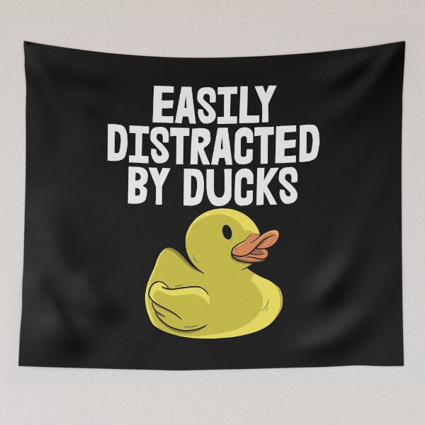 Item preview, Easily Distracted By Ducks white designed and sold by Bendthetrend.
