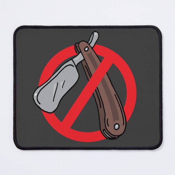 Item preview, No Cut Throat Razors Allowed Funny Bearded Barber Sign designed and sold by HotHibiscus.