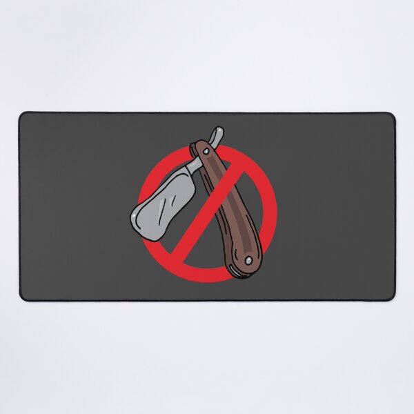 Item preview, No Cut Throat Razors Allowed Funny Bearded Barber Sign designed and sold by HotHibiscus.