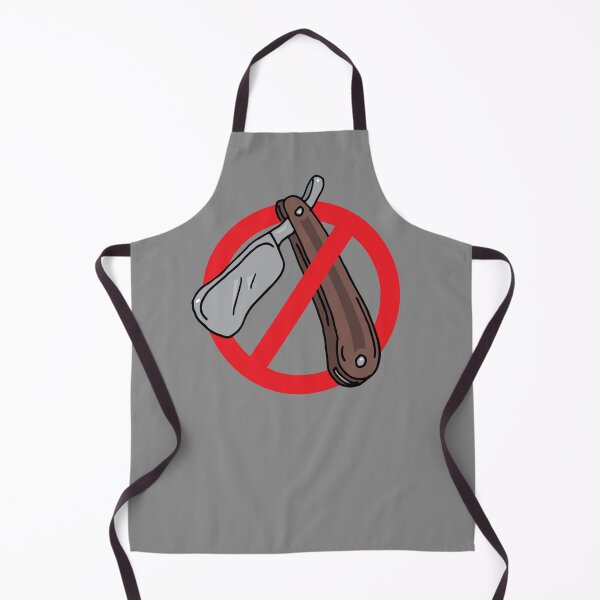 Item preview, No Cut Throat Razors Allowed Funny Bearded Barber Sign designed and sold by HotHibiscus.