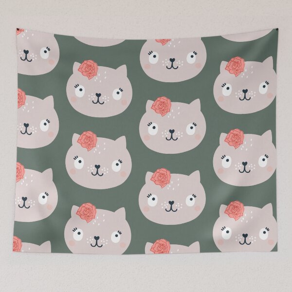 Item preview, Face of a cute kitten with a flower for girls or babies sweatshirts, Gift of cats for children. designed and sold by EMIPRINCESS.