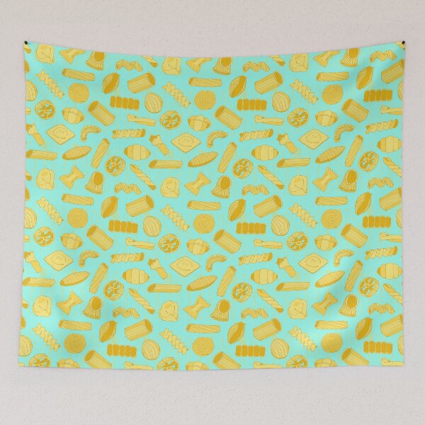 Item preview, Italian Pasta Shapes Pattern on Aqua designed and sold by HotHibiscus.