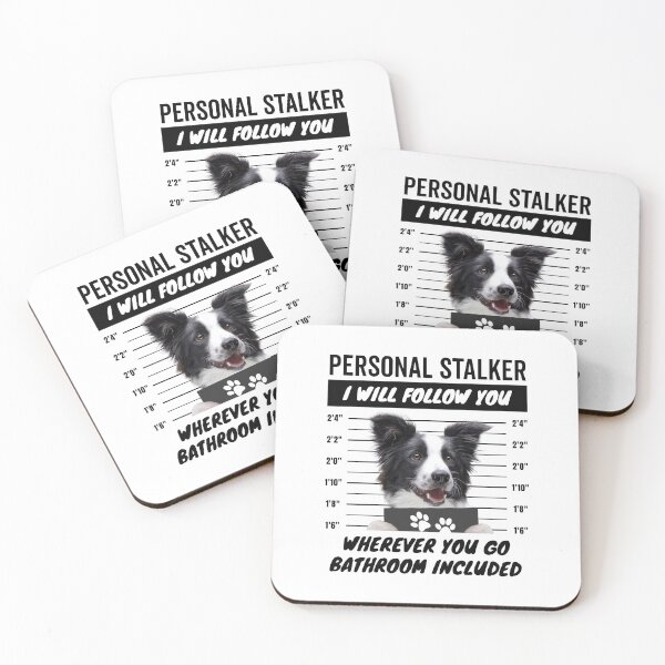 Item preview, Personal Stalker Dog – Black and White Border Collie designed and sold by More Cute Dogs.