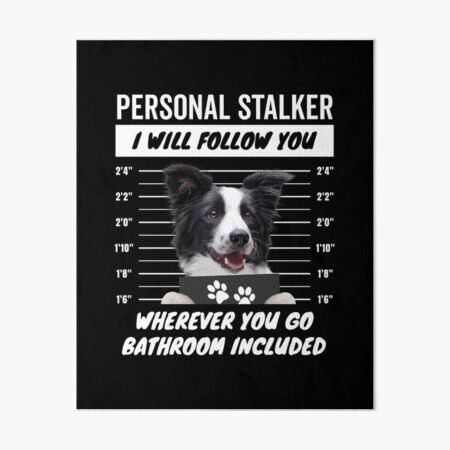 Item preview, Personal Stalker Dog – Black and White Border Collie designed and sold by More Cute Dogs.