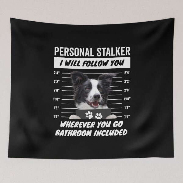 Item preview, Personal Stalker Dog – Black and White Border Collie designed and sold by More Cute Dogs.