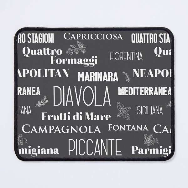 Item preview, Italian Restaurant Pizza Names Typography designed and sold by HotHibiscus.