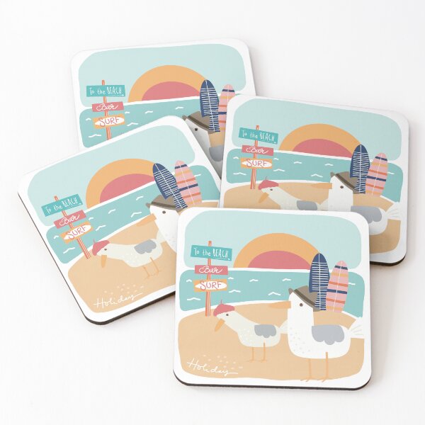 Item preview, The two Seagulls at the beach celebrating their summer holiday by the Sea, holiday memory designed and sold by marina63.