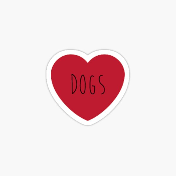 dog heart two Sticker