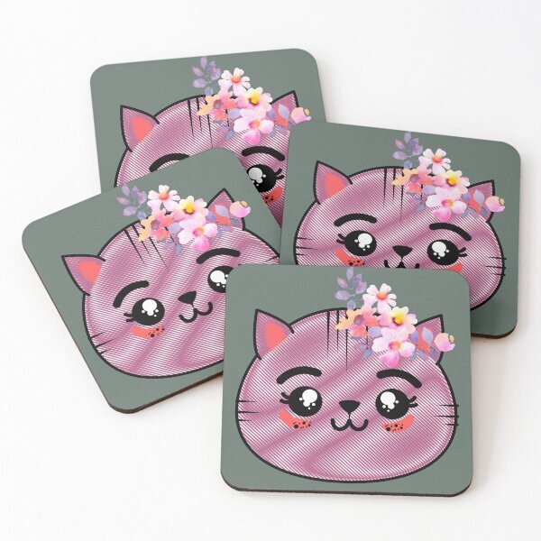 Item preview, Face of a cute kitten with flowers for girls or babies sweatshirts, Gift of cats for children. designed and sold by EMIPRINCESS.