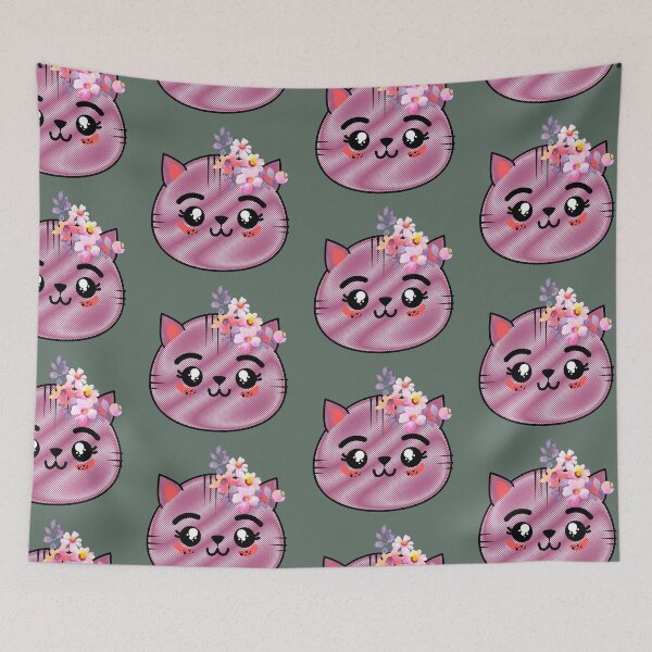 Item preview, Face of a cute kitten with flowers for girls or babies sweatshirts, Gift of cats for children. designed and sold by EMIPRINCESS.