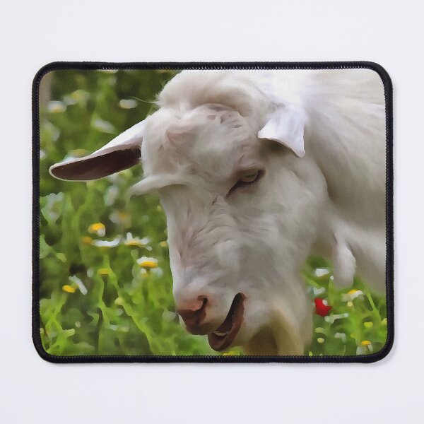 Item preview, White Goat Grazing Artistic Pet Portrait designed and sold by taiche.