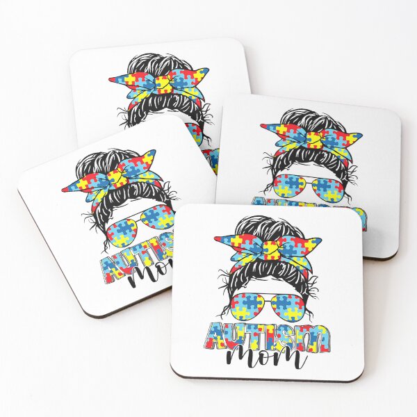 Artikelvorschau, Autism Mom Life Messy Bun Sonnenbrille Bandana Muttertag entworfen und verkauft von christinecather.