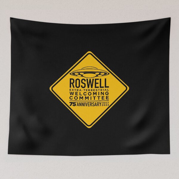 Item preview, Señal de tráfico del Comité de bienvenida del 75.º aniversario de Roswell designed and sold by DeadlyThreads.